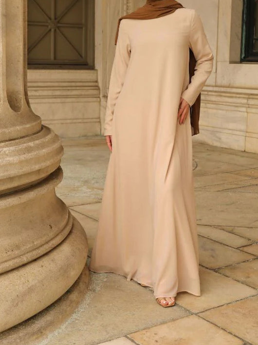 Maryam Classic Chiffon Dress - Beige