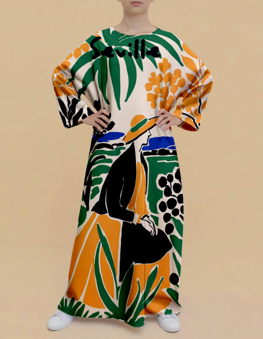 Plus Size Floral Nursing Kaftan in Sevilla