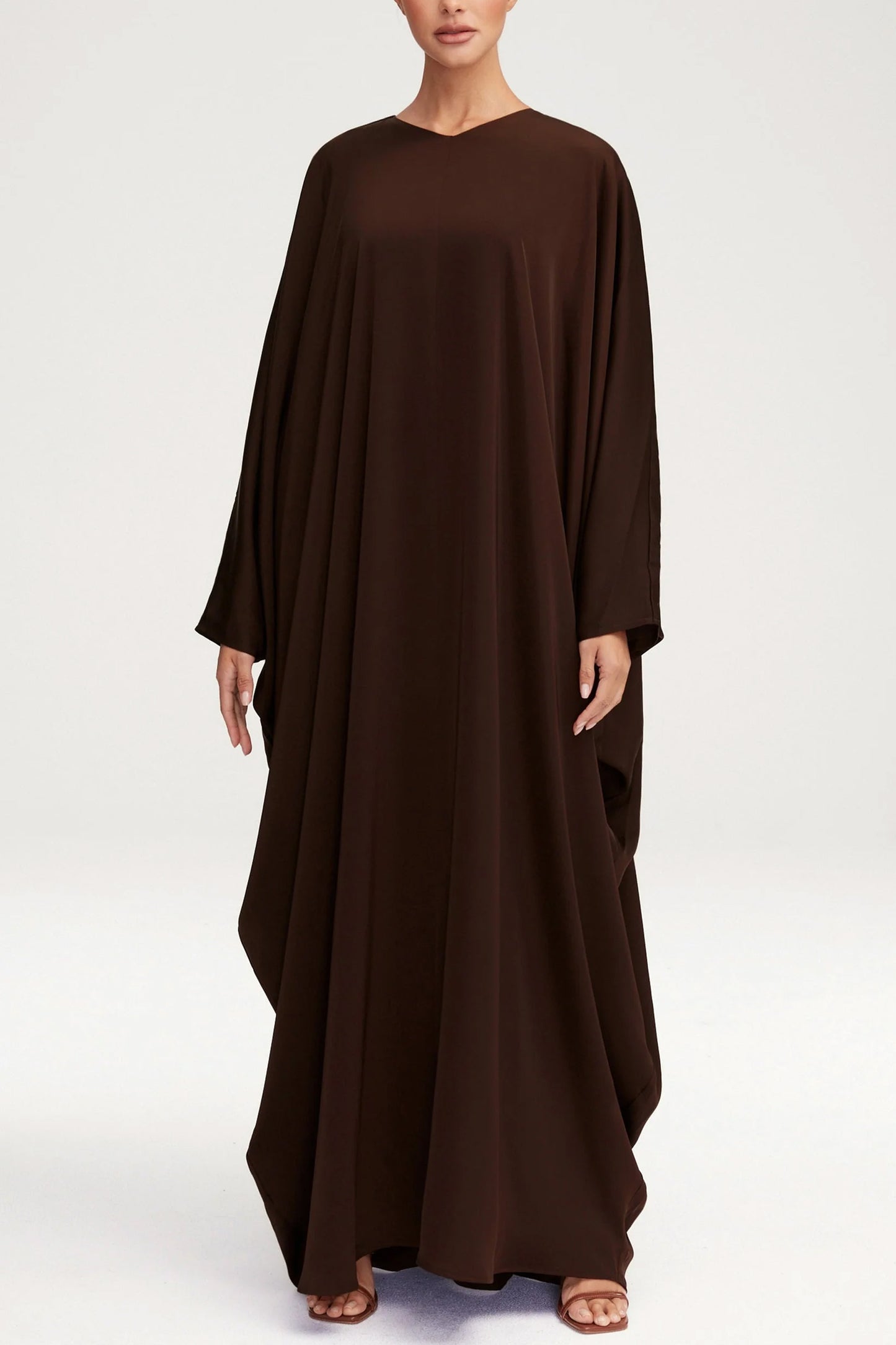 Women's Fashion Satin Robe Dress-Espresso