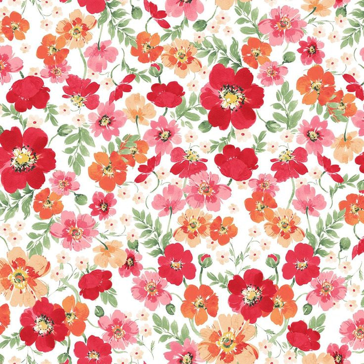 Plus Size Floral Nursing Kaftan in Corn Poppy