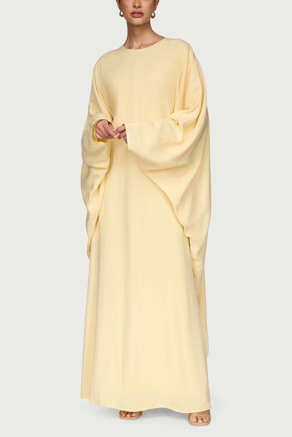 Ladies' Comfortable and Stylish Round-neck Dress-Yellow