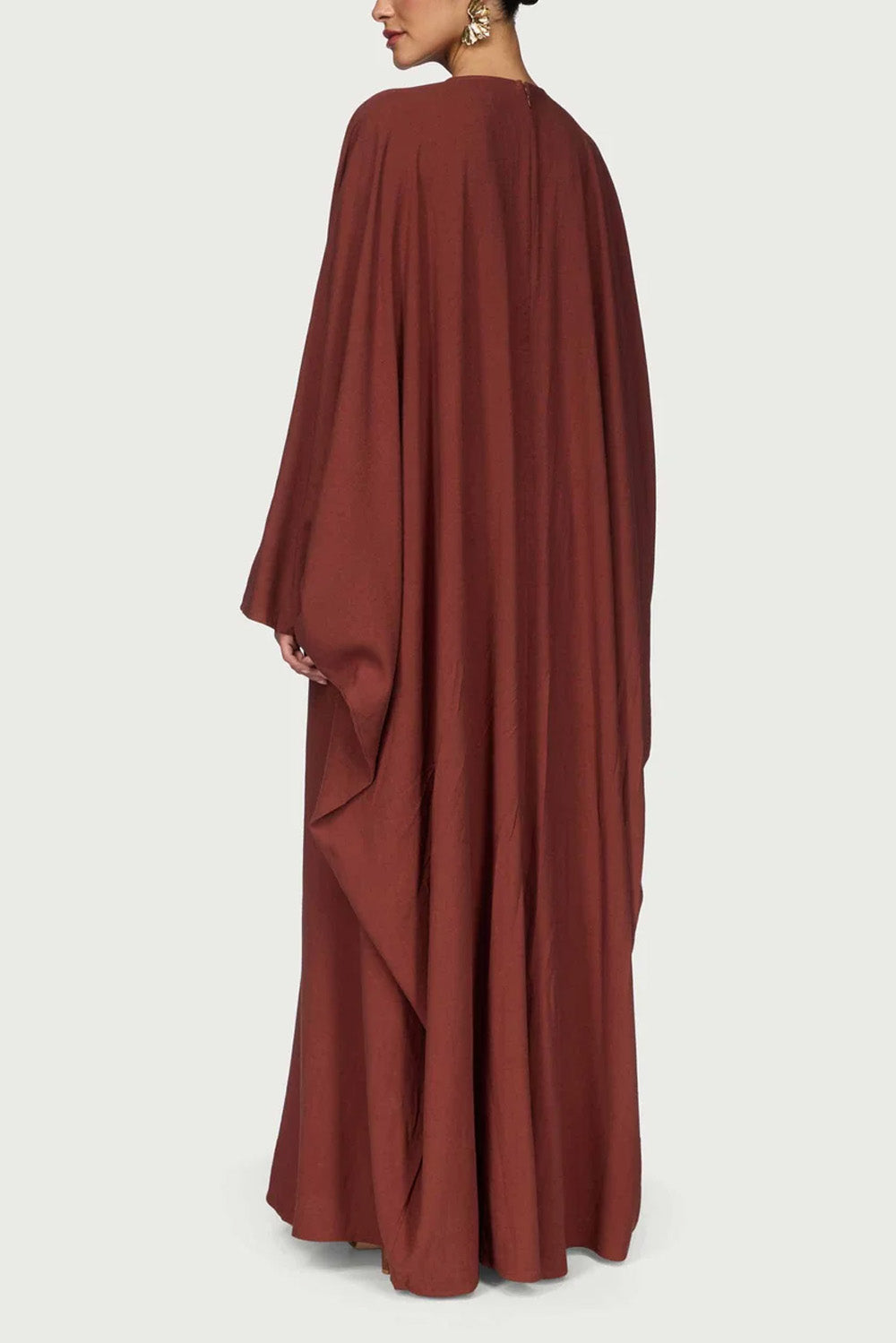 Ladies' Comfortable and Stylish Round-neck Dress-Brown