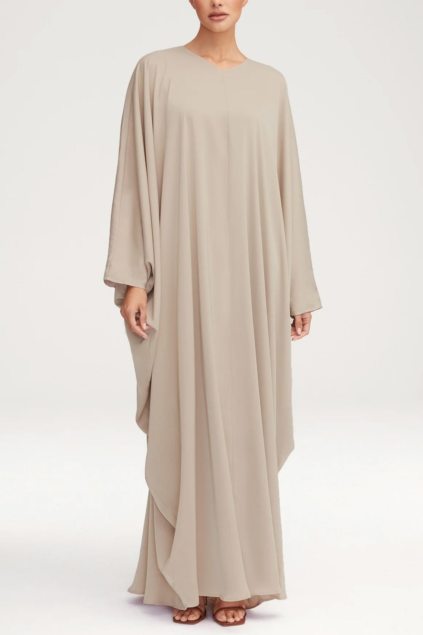Women's Fashion Satin Robe Dress-Creme Caramel