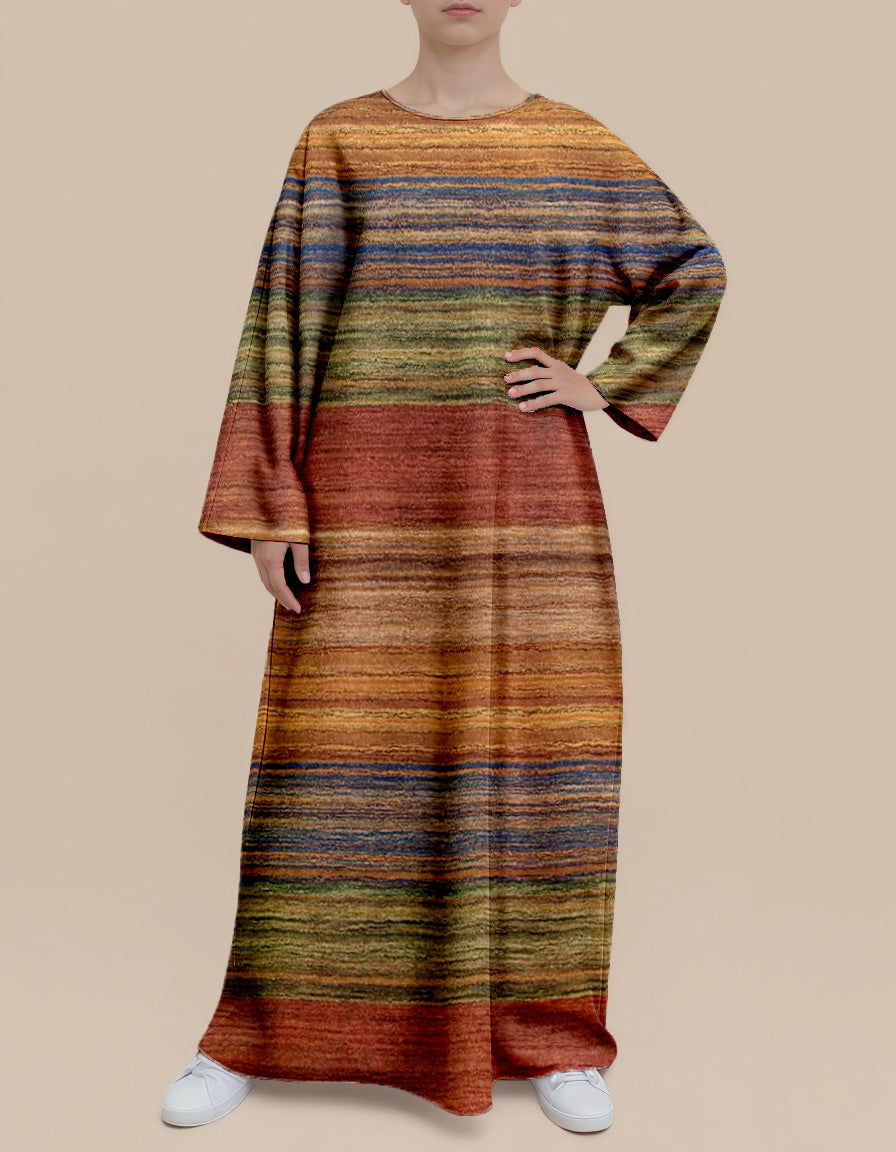 Plus Size Floral Nursing Kaftan in Terra Lines