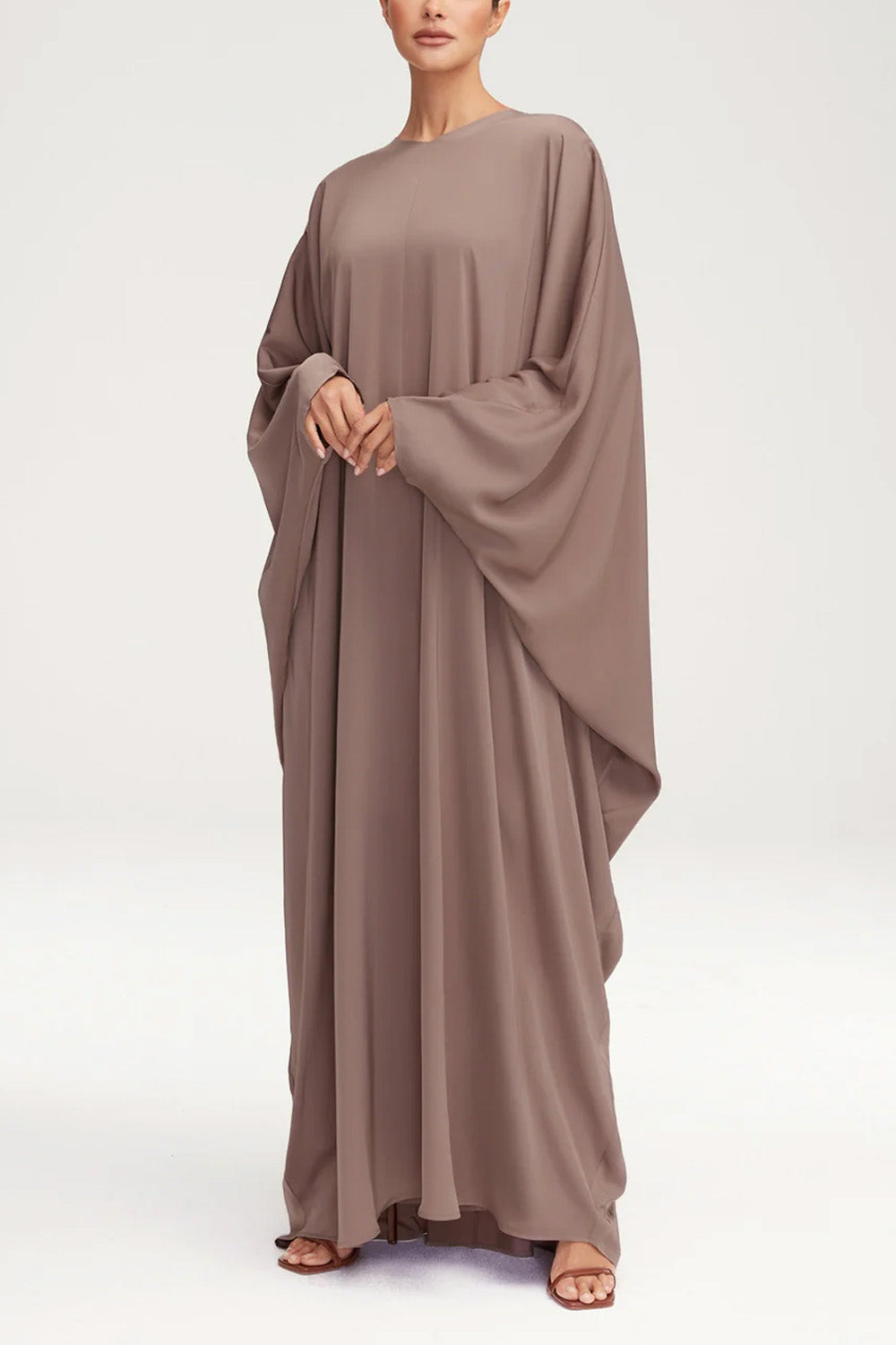 Women's Fashion Satin Robe Dress-Deep Taupe