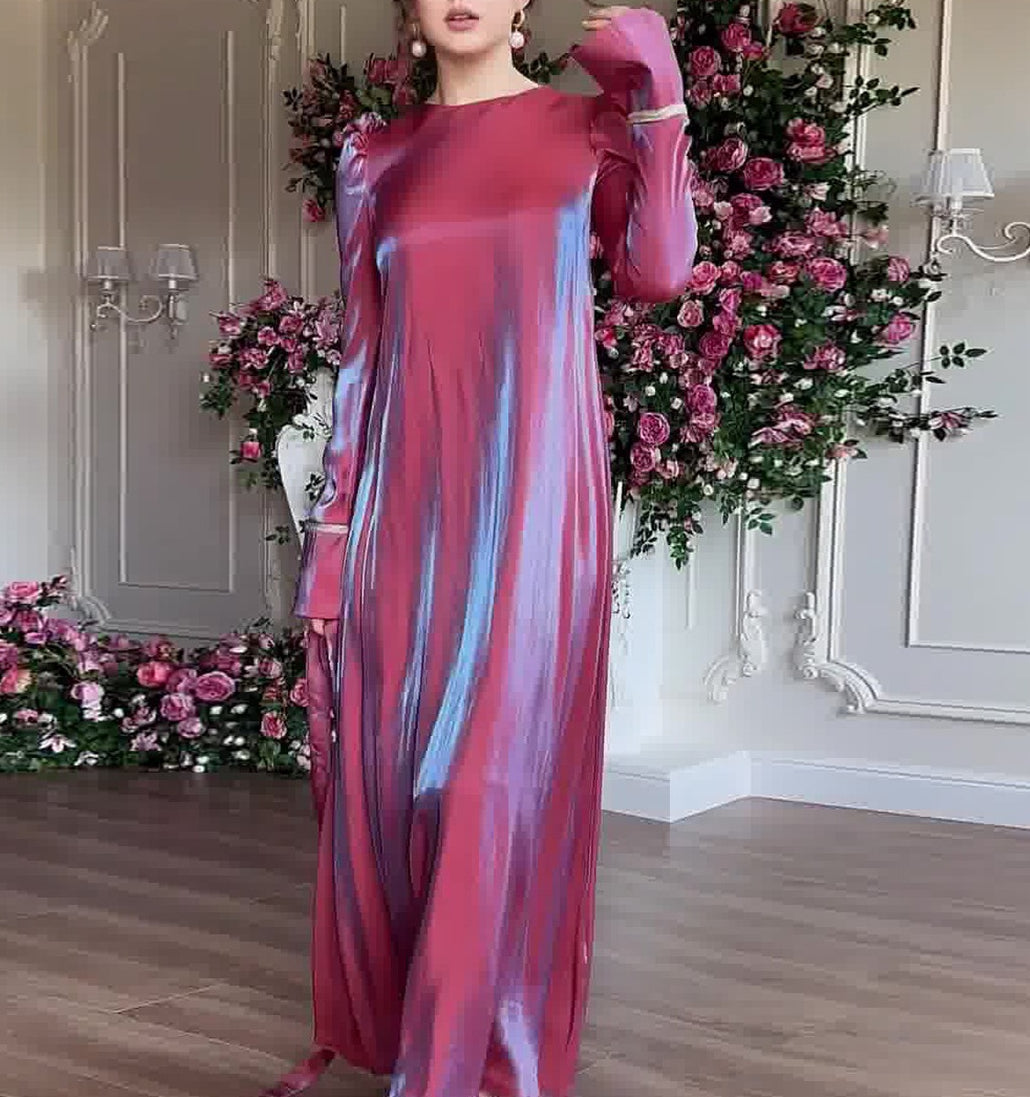 Women's Glitter Glazed Satin Elegant Dress