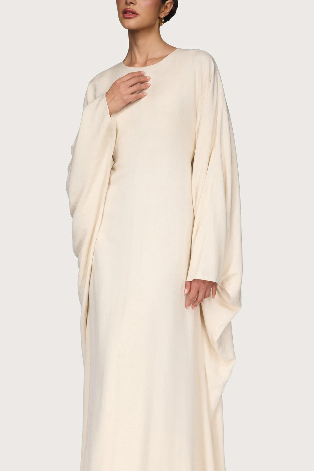 Ladies' Comfortable and Stylish Round-neck Dress-Beige