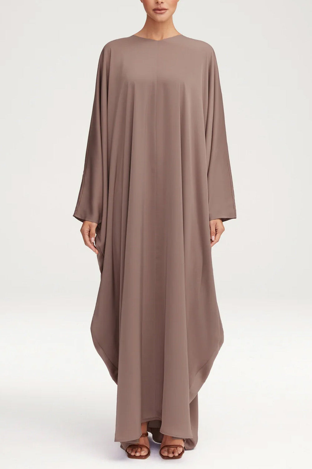 Women's Fashion Satin Robe Dress-Deep Taupe