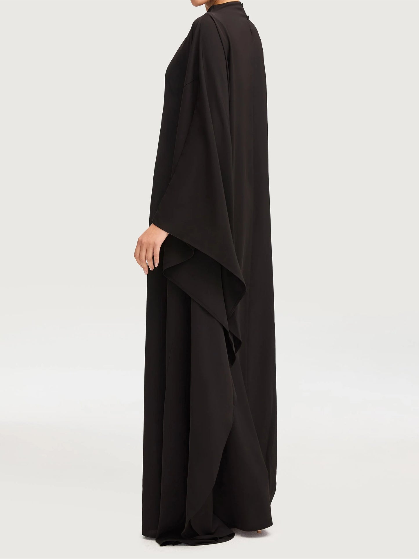 Salma Wings Inner Tie Abaya Dress - Black