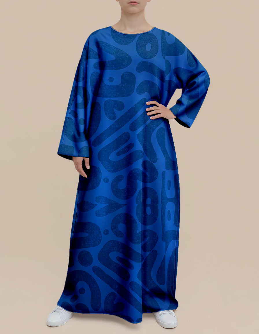 Plus Size Floral Nursing Kaftan in NavyGraffiti