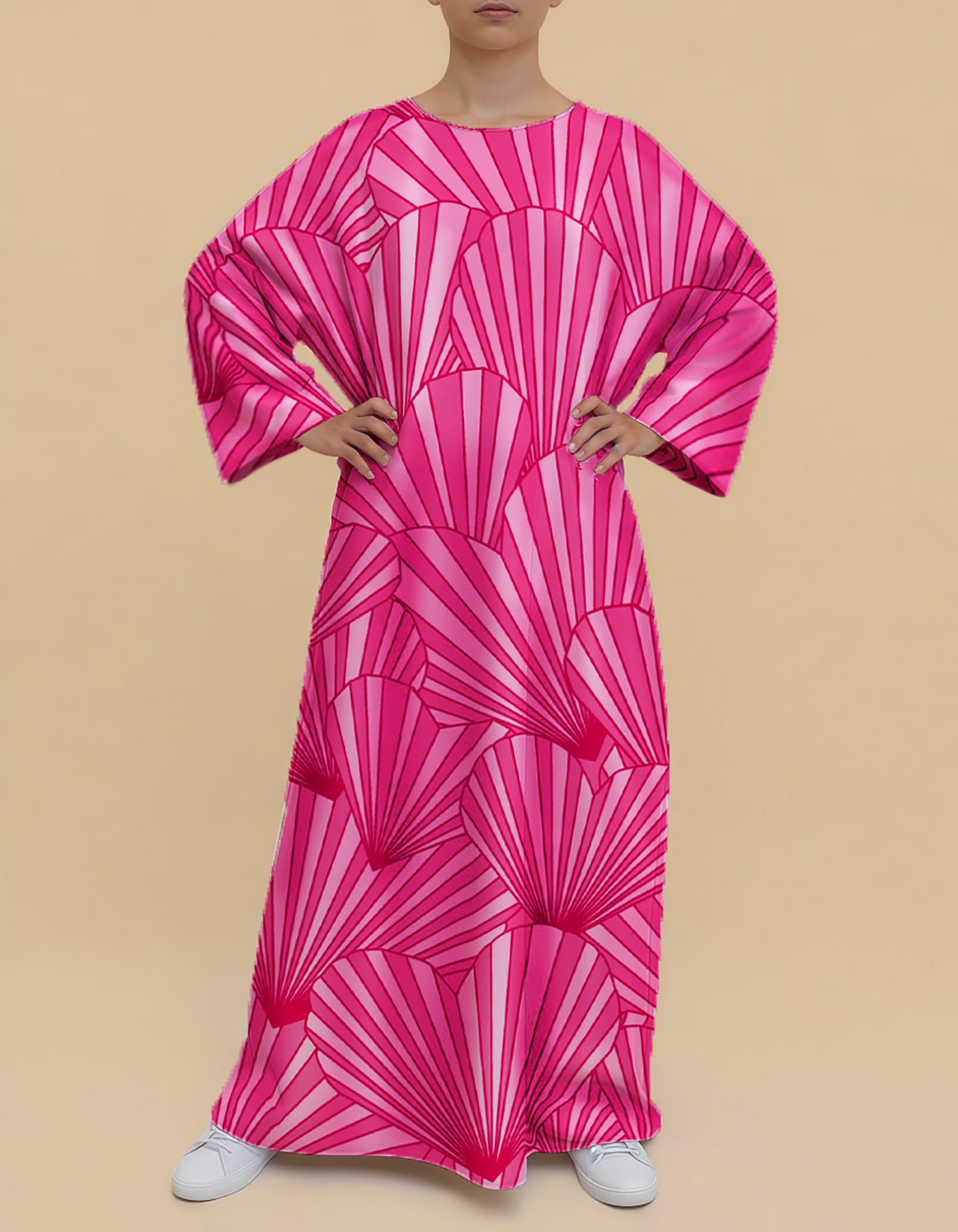 Plus Size Floral Nursing Kaftan in Pink Heart