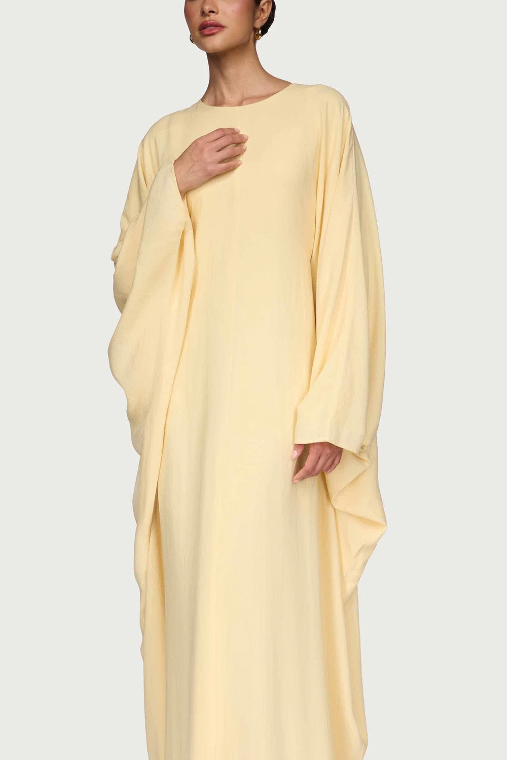 Ladies' Comfortable and Stylish Round-neck Dress-Yellow