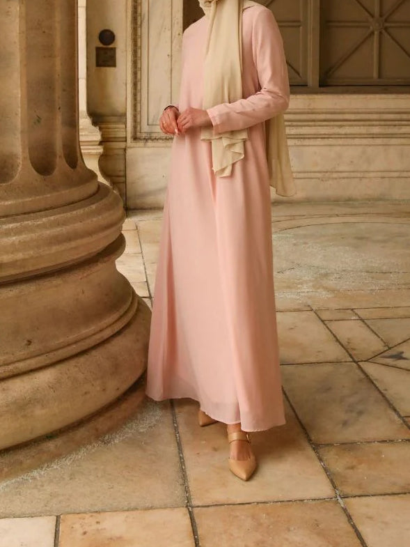 Maryam Classic Chiffon Dress - Soft Pink