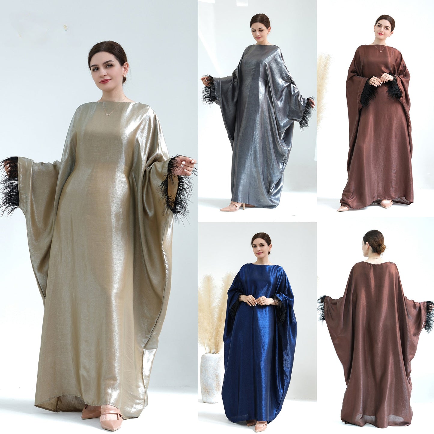Party Sweater Sleeve Abaya Evening Dress