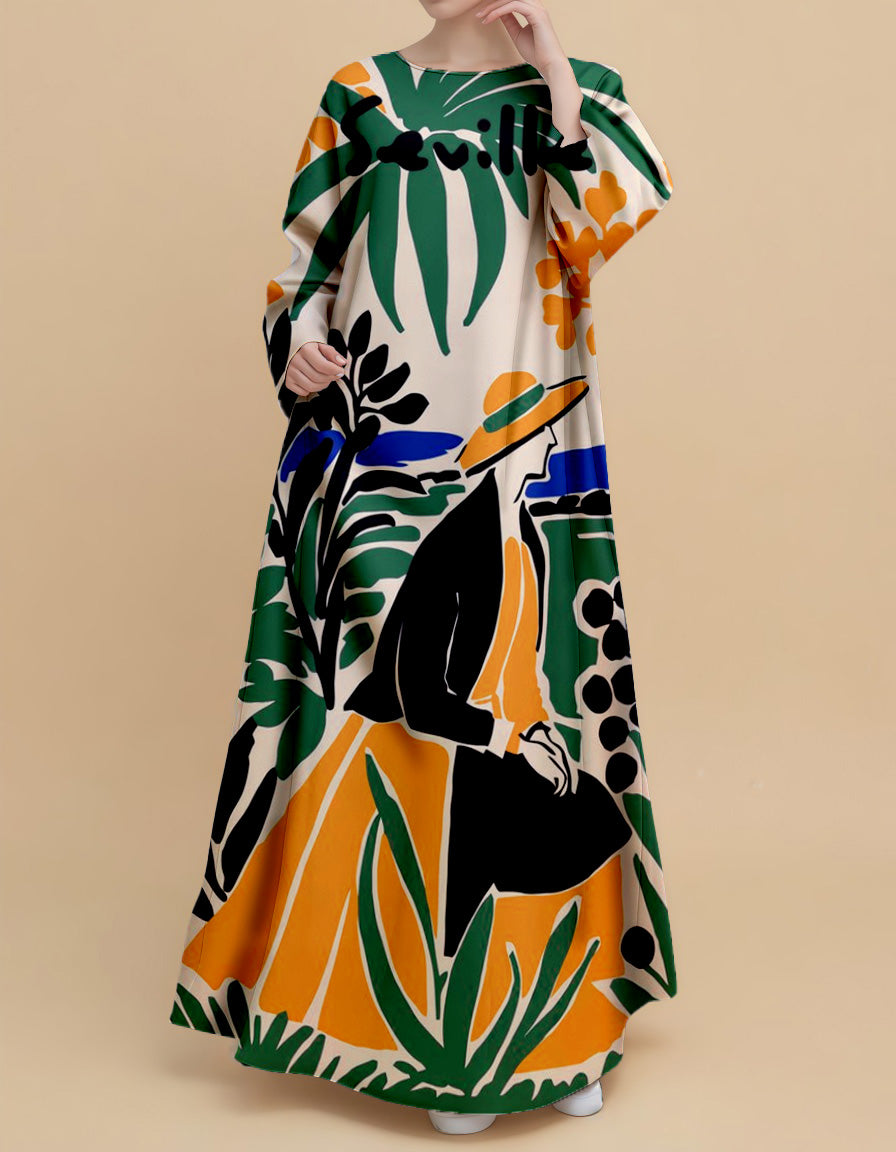 Plus Size Floral Nursing Kaftan in Sevilla
