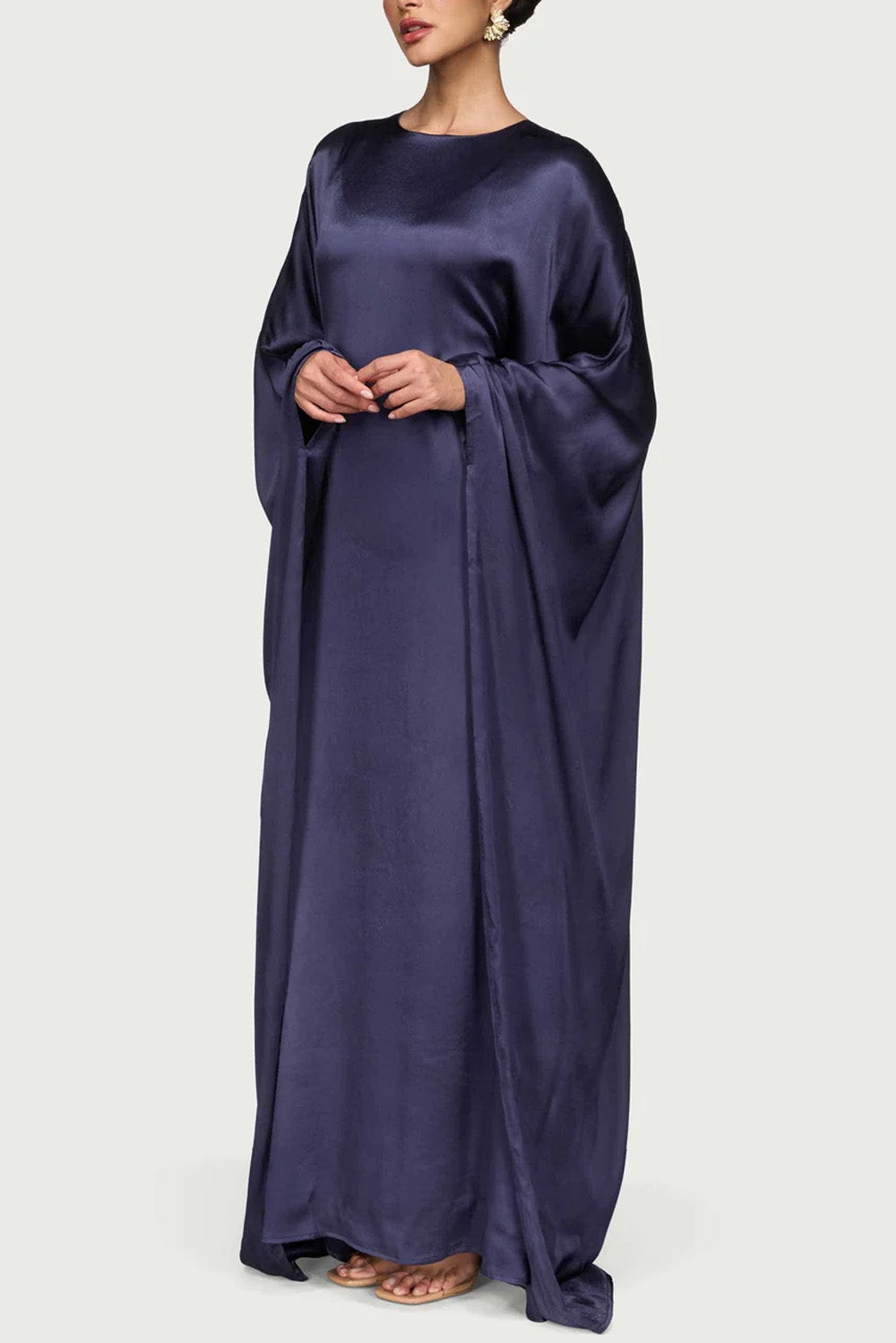 Satin Butterfly Maxi Dress-Twilight