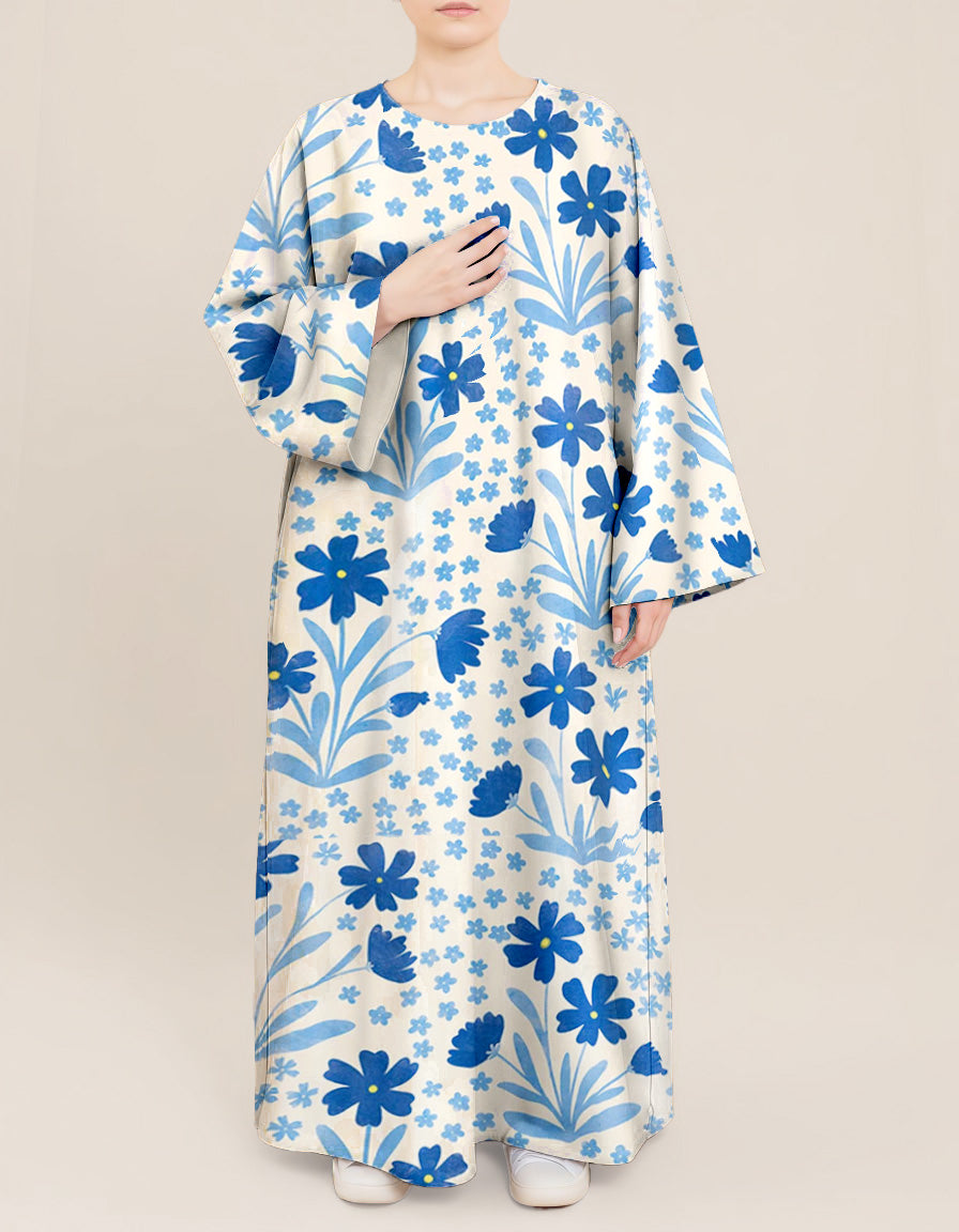 Plus Size Floral Nursing Kaftan in Cosmos