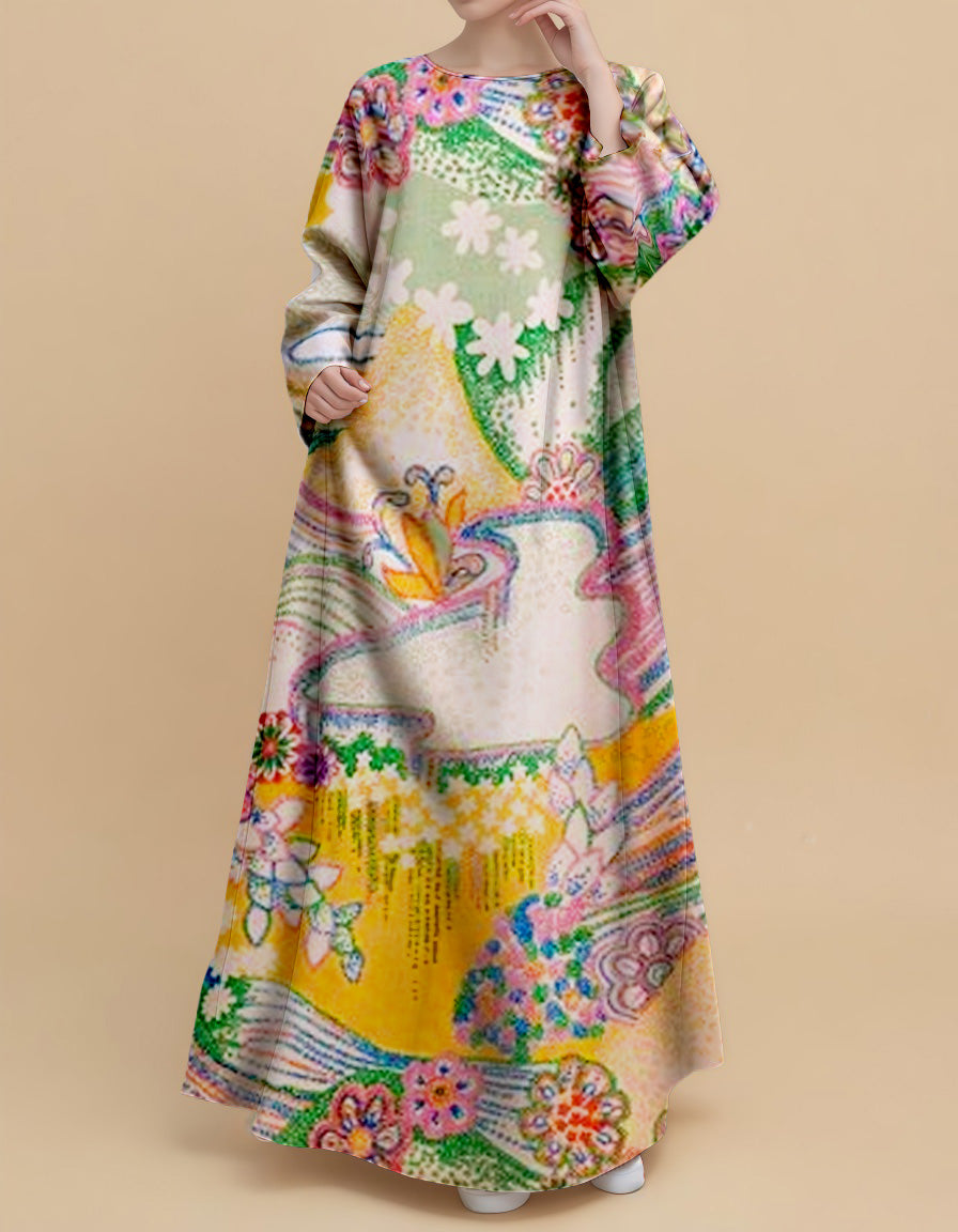 Plus Size Floral Nursing Kaftan in Dreamy Hills