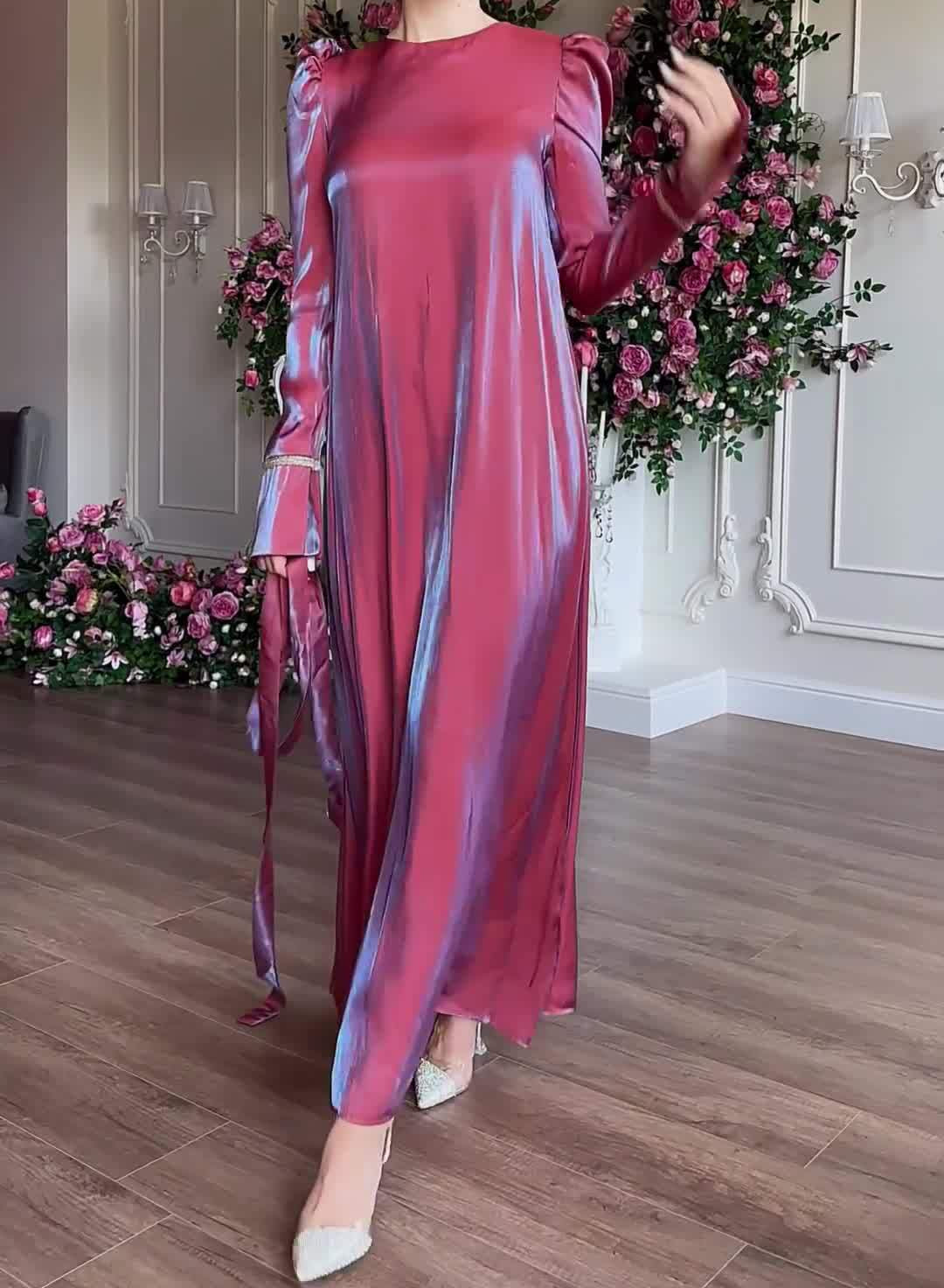 Women's Glitter Glazed Satin Elegant Dress