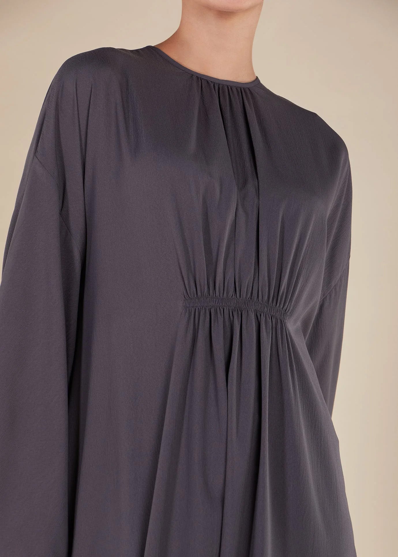 Solid Color Front Pleated Design Abaya for Women