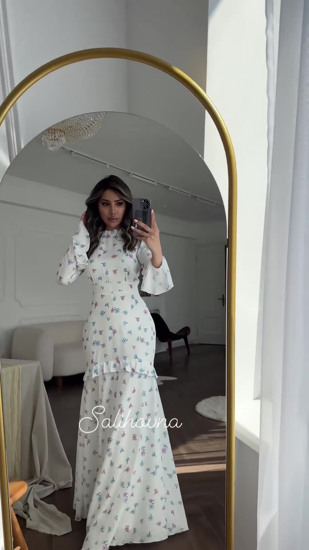 Women's Floral Ruffled Maxi Dress
