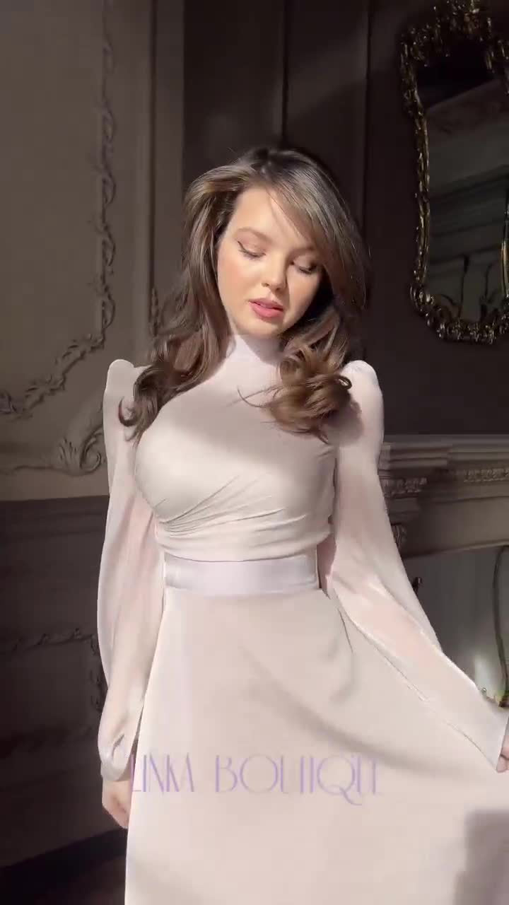 Women's Long-sleeved Half-turtleneck Dress