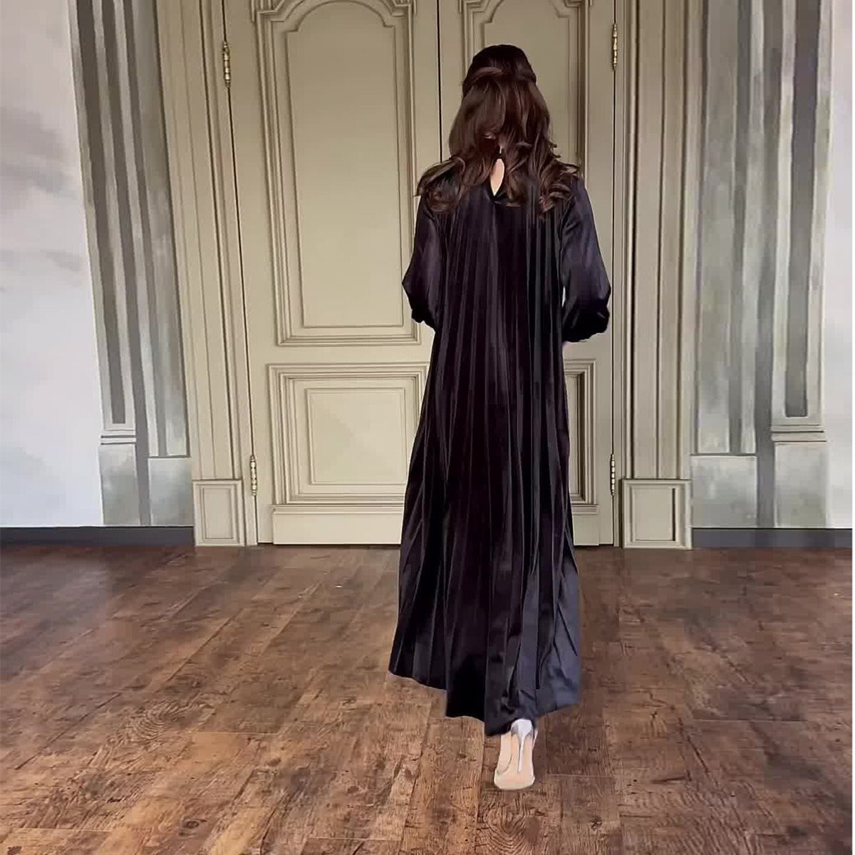 Belted Pleated Loose Temperament Dress