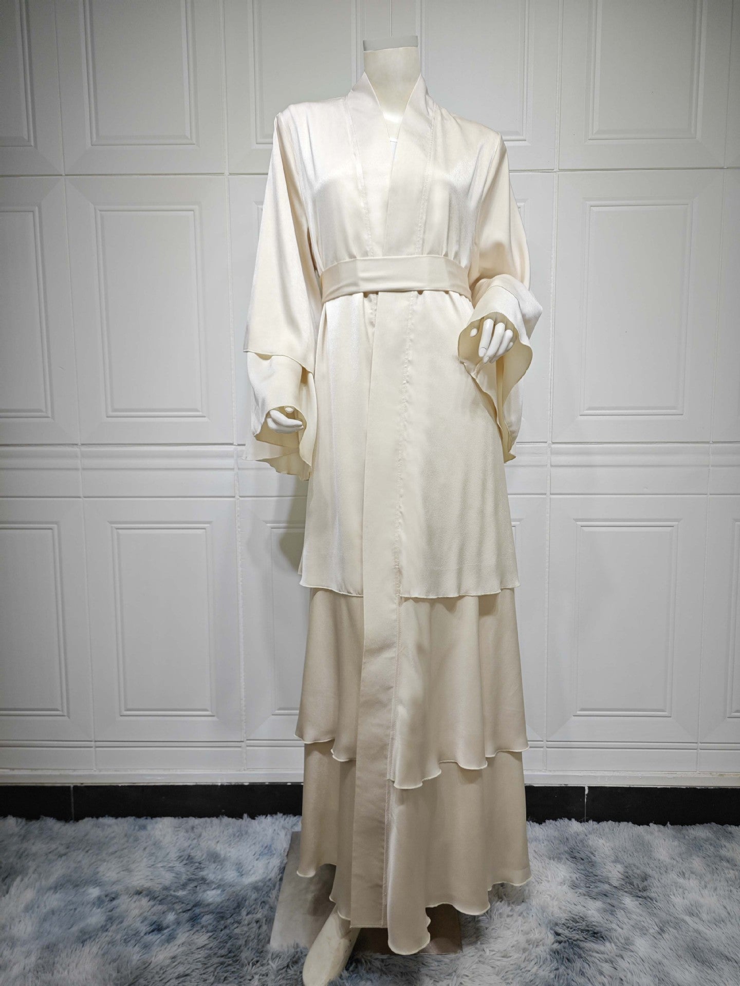 Elegant Emerald Green Open Abaya