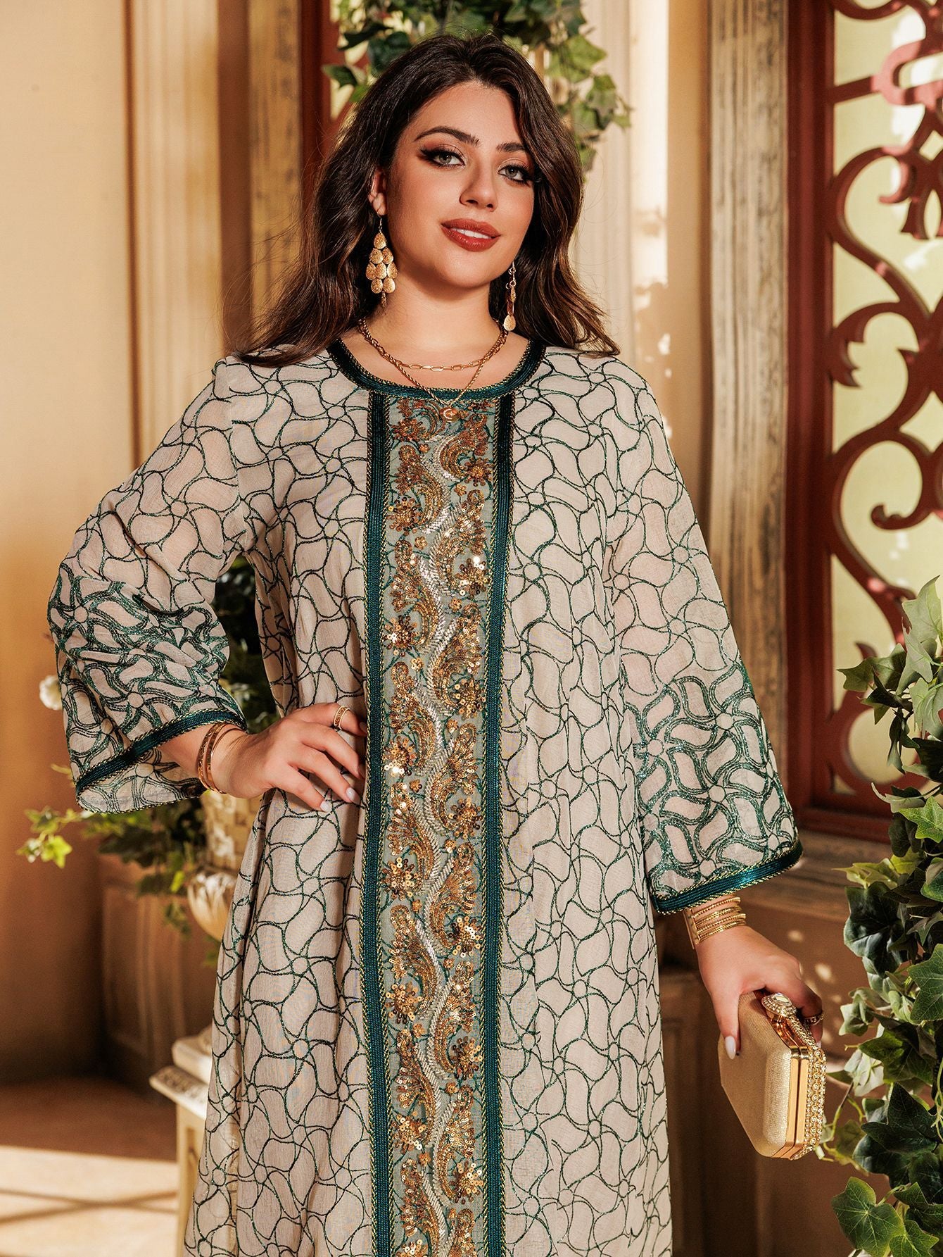 Beautiful Muslim Evening Party Dress - Green