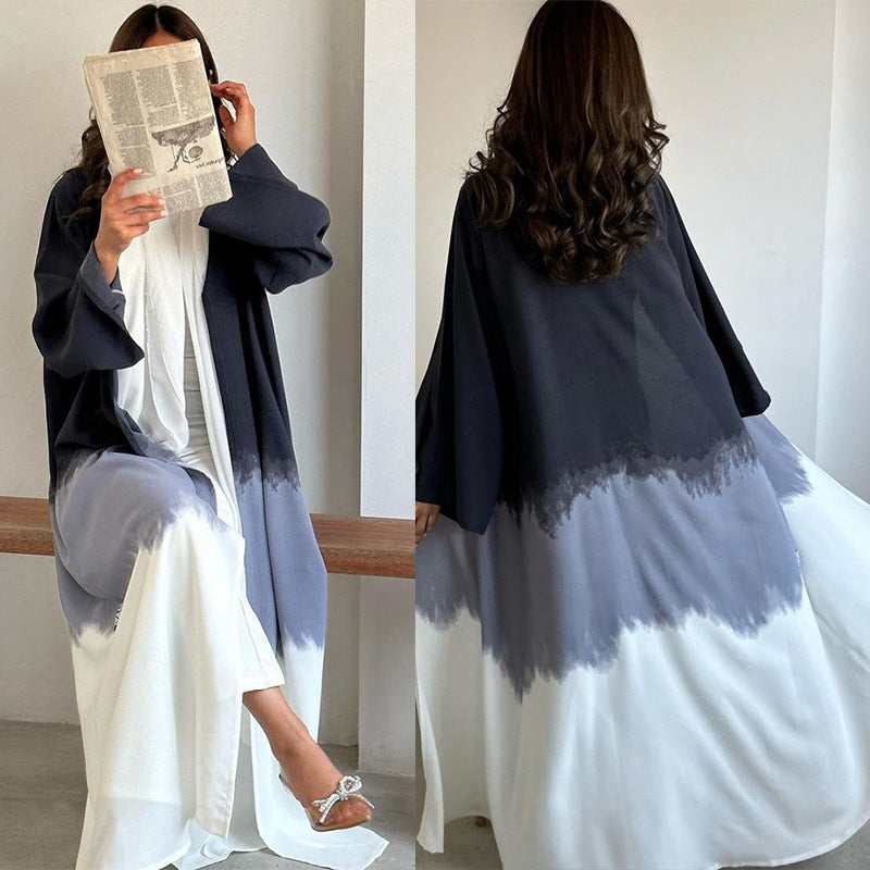 Luxury Satin Open Front Abaya