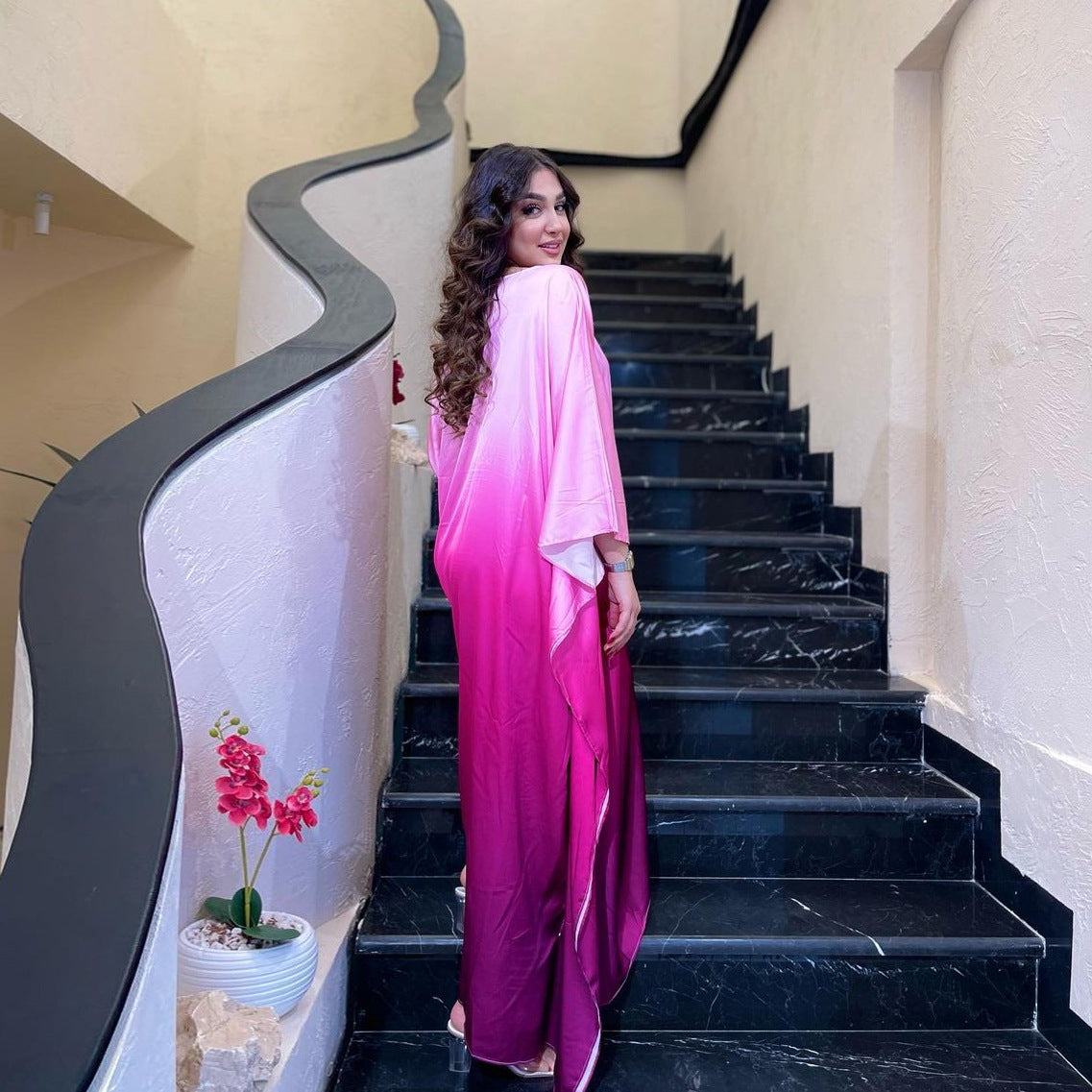 Stylish Floor Length Sleeved Formal Dress