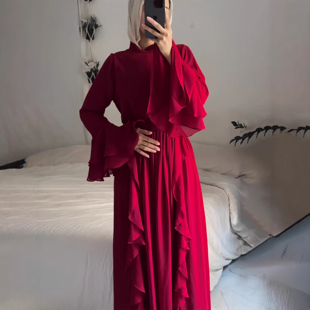Women's Chiffon Half-neck Maxi Dress