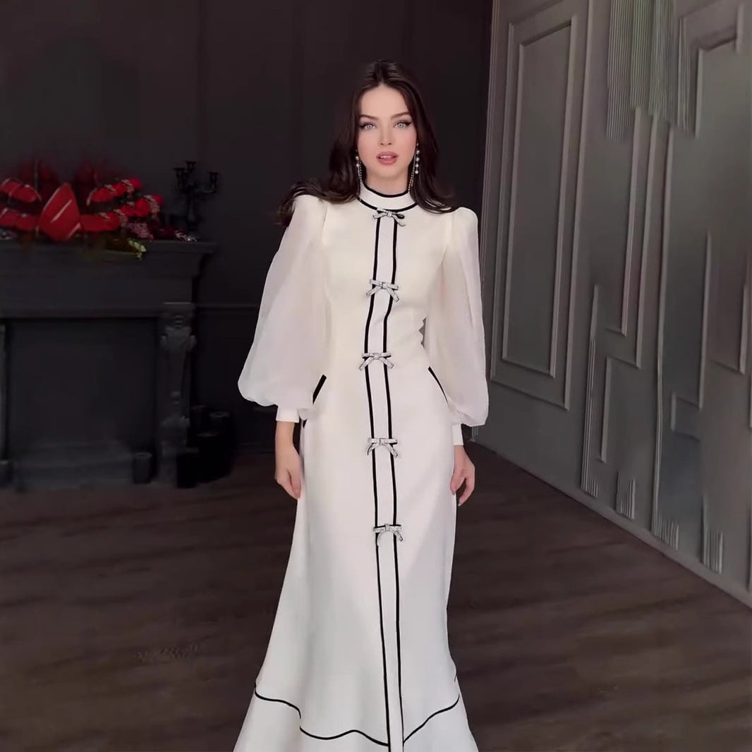 Women's Patchwork Half-turtleneck Dress