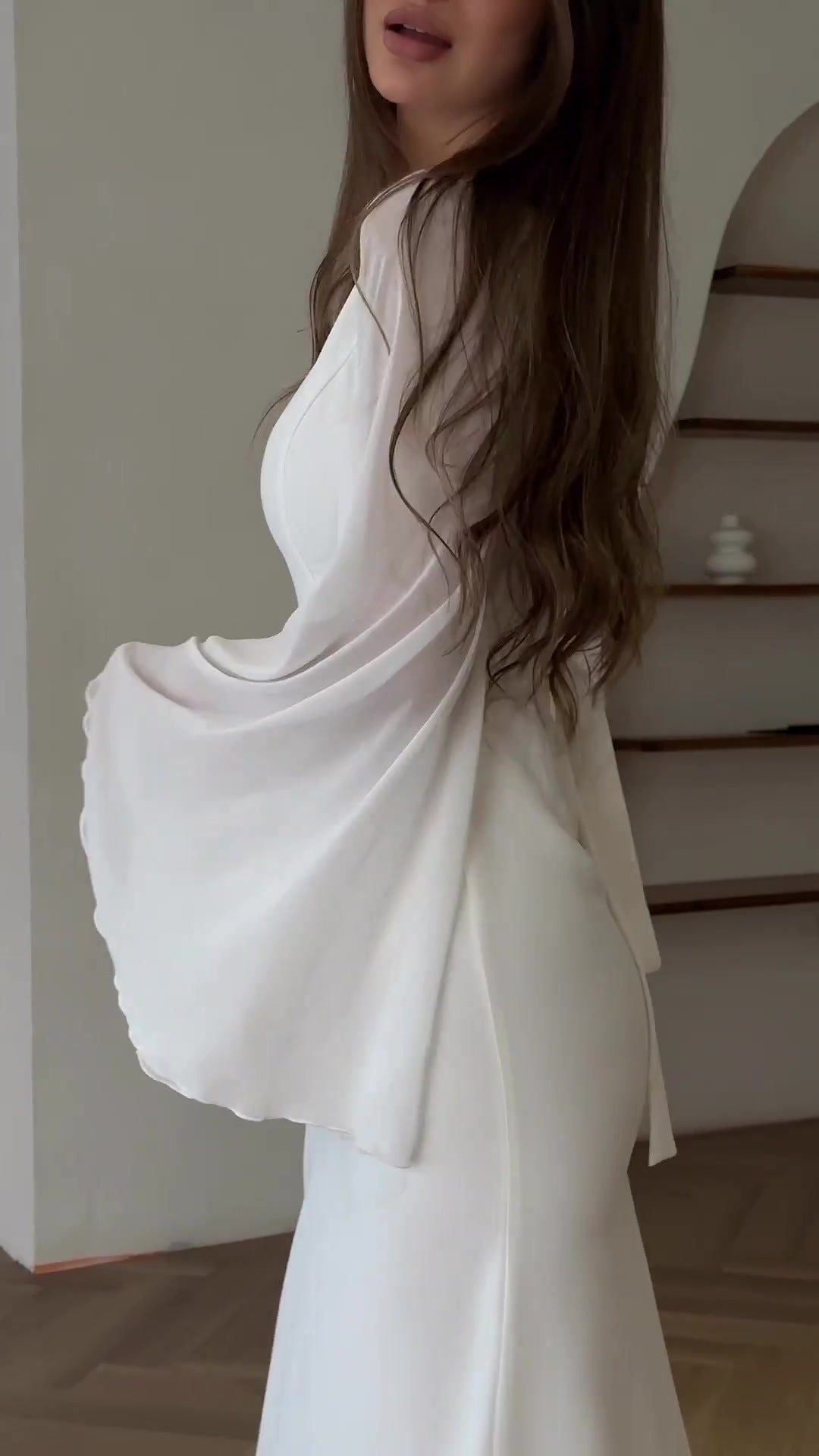 Women's V-neck Long-sleeved Dress