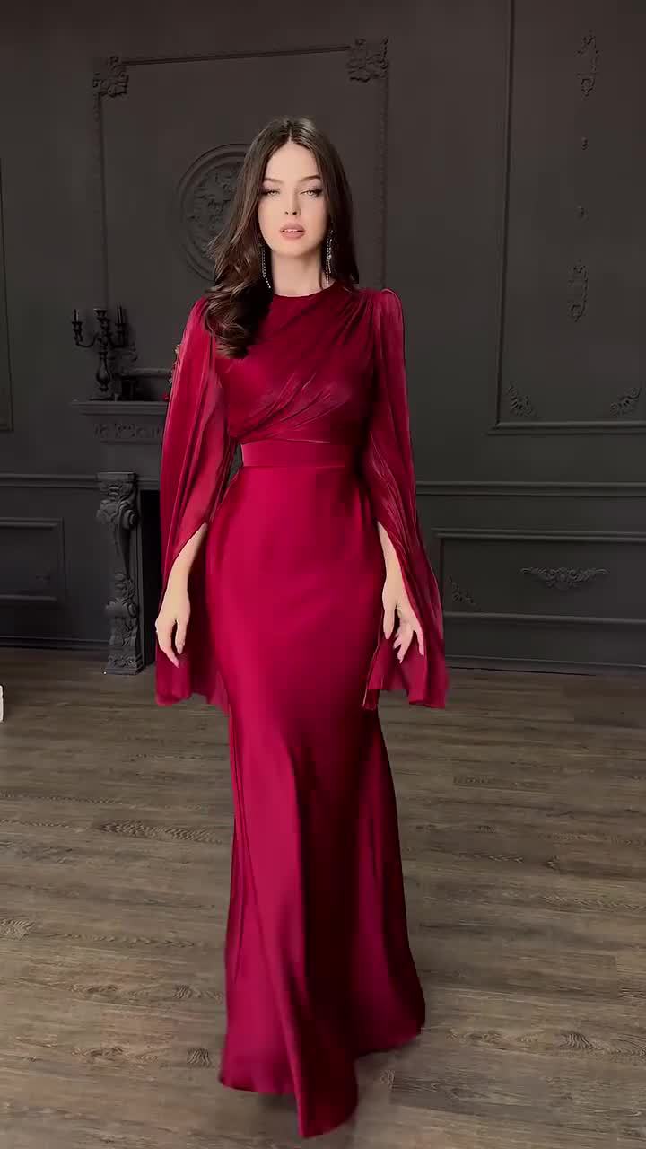 Women's Patchwork Satin Slim Dress