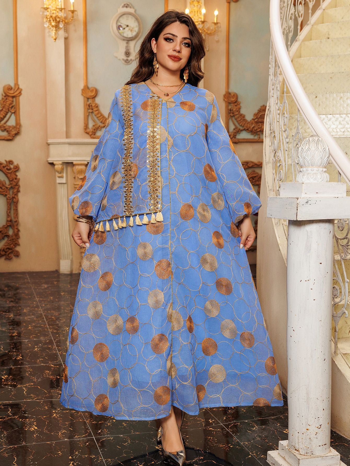 Stylish Blush Women's Evening Dress - Blue