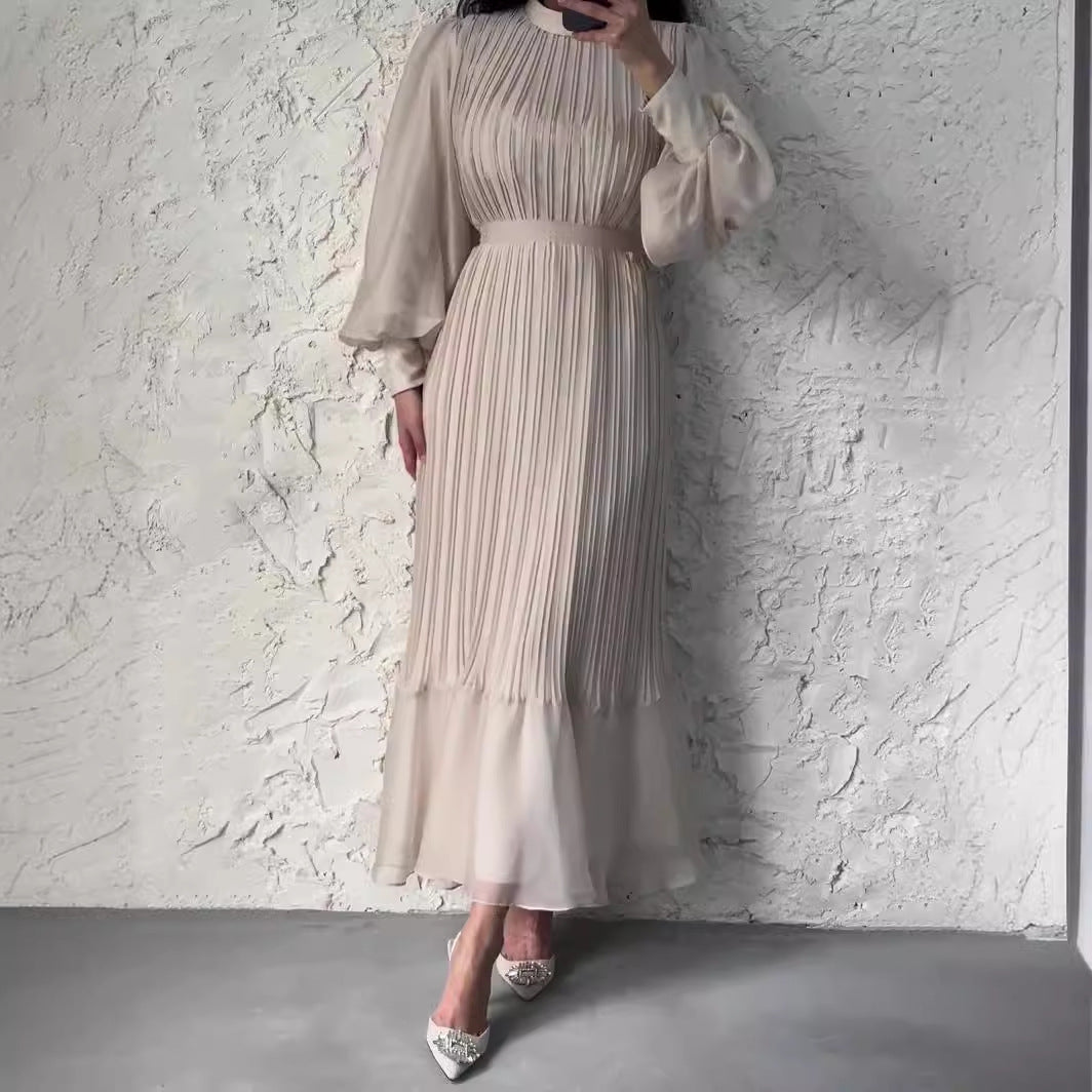 Women's Fishtail Pleated Maxi Dress