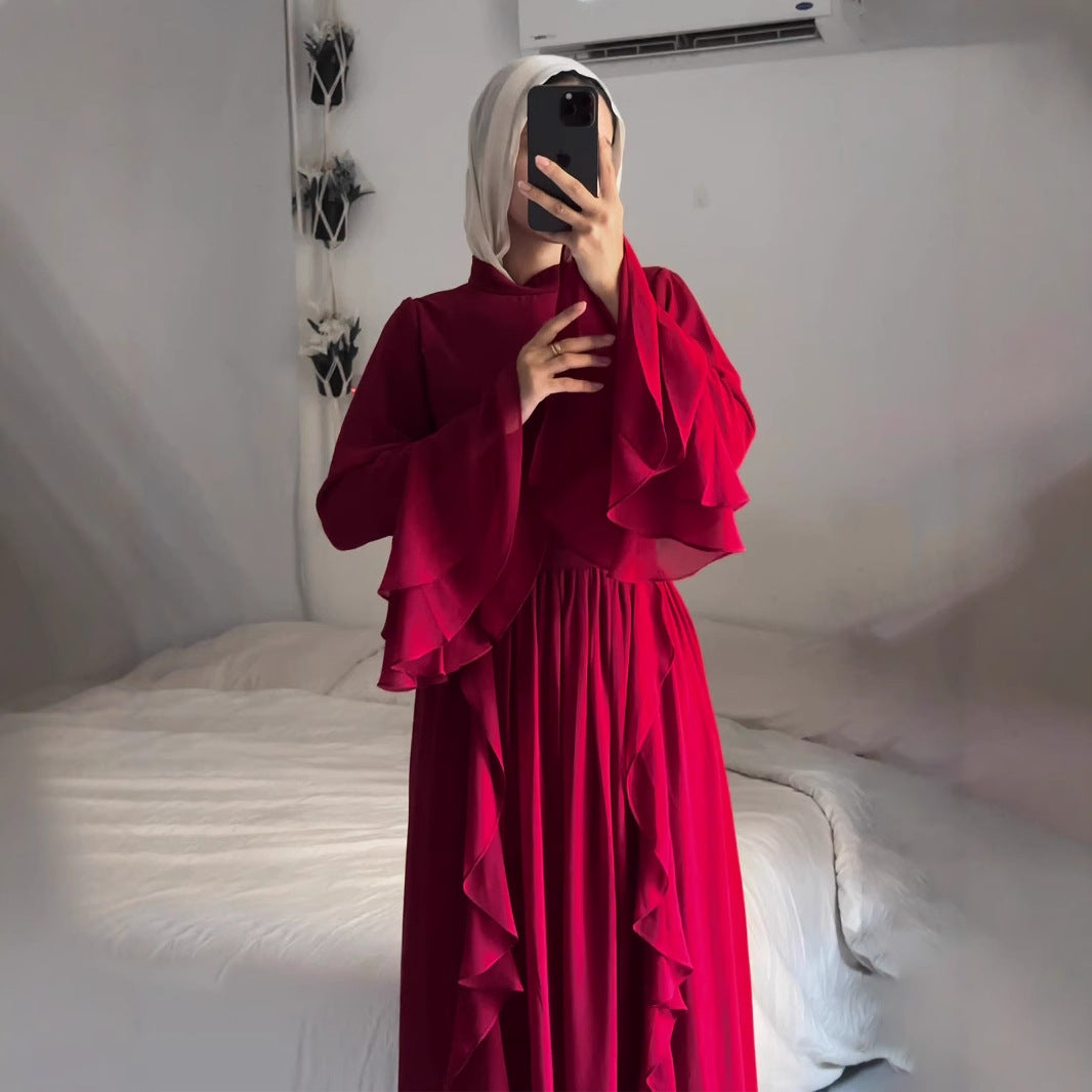 Women's Chiffon Half-neck Maxi Dress