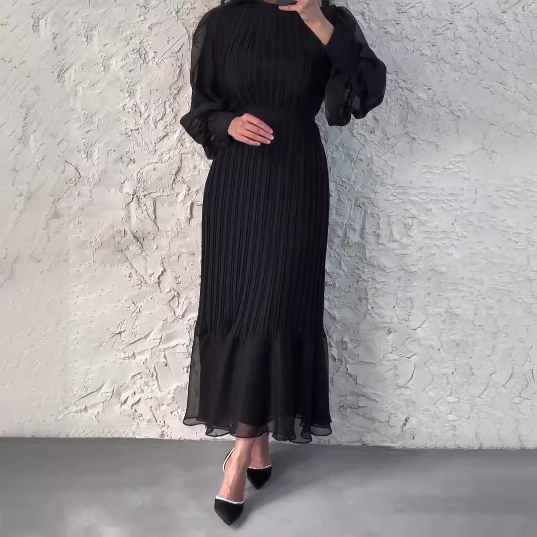 Women's Fishtail Pleated Maxi Dress
