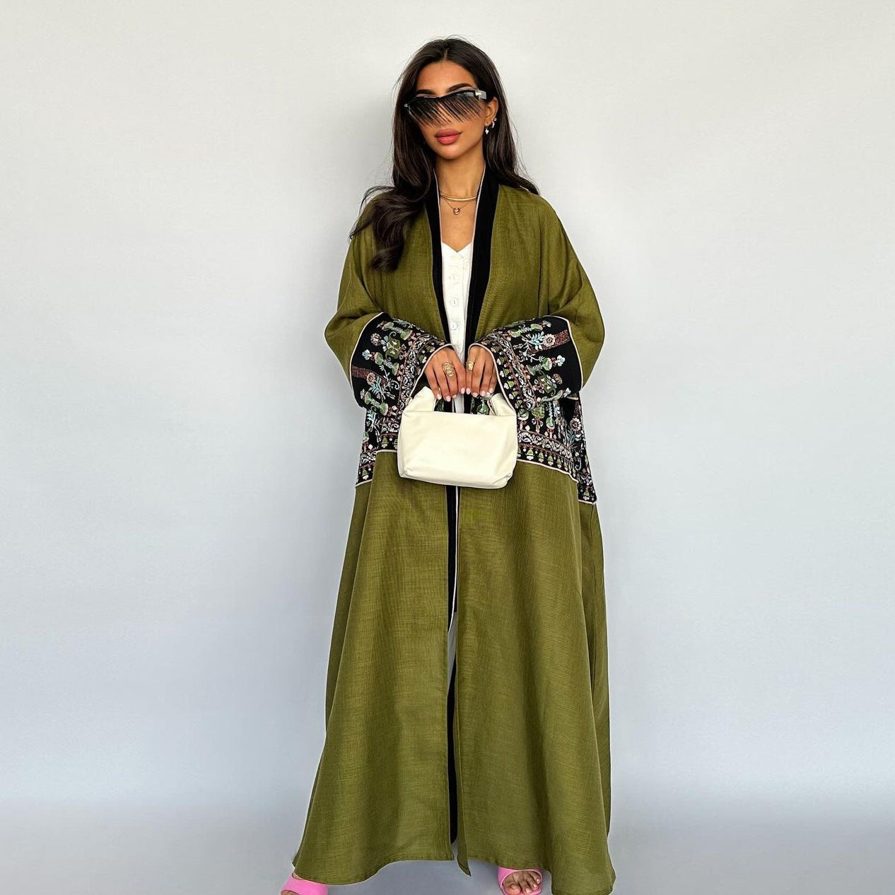 Graceful Long Open Front Abaya