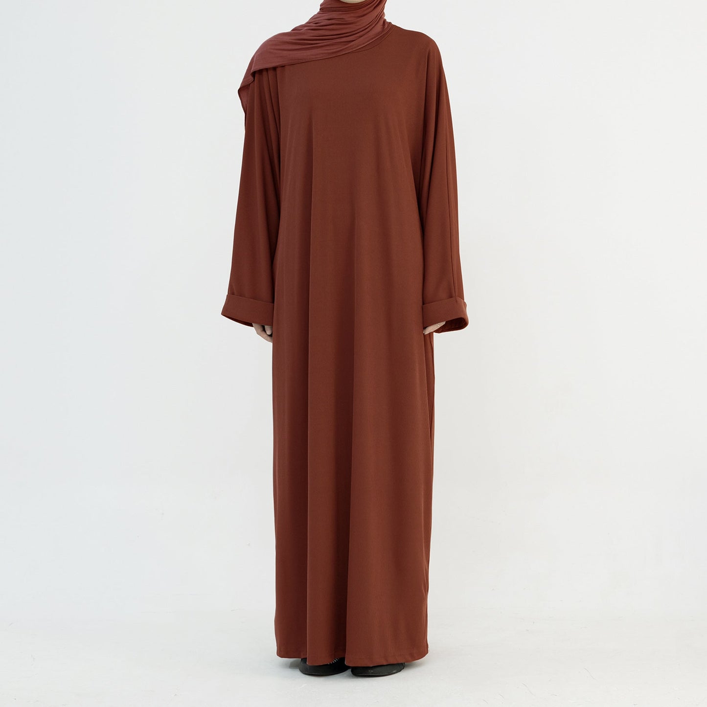 Women's Round Neck Modest Abaya Dress