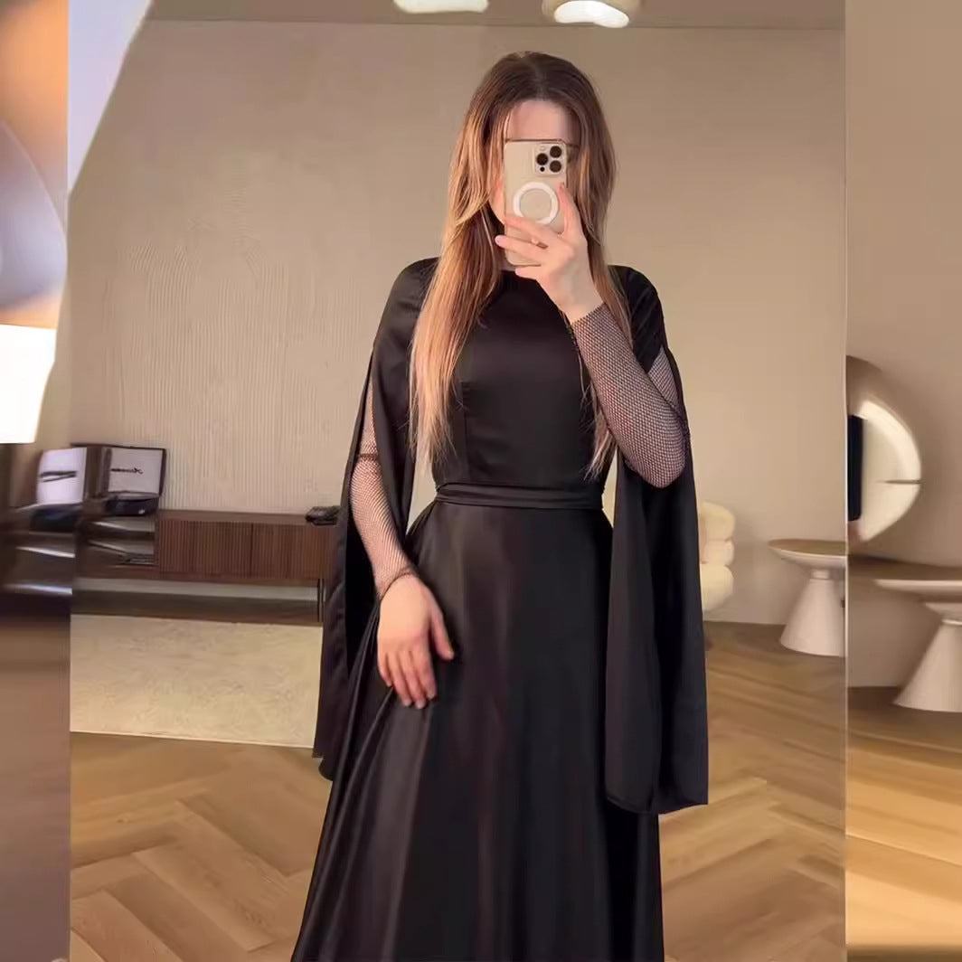 Wide Hem High Split Sleeve Maxi Dress