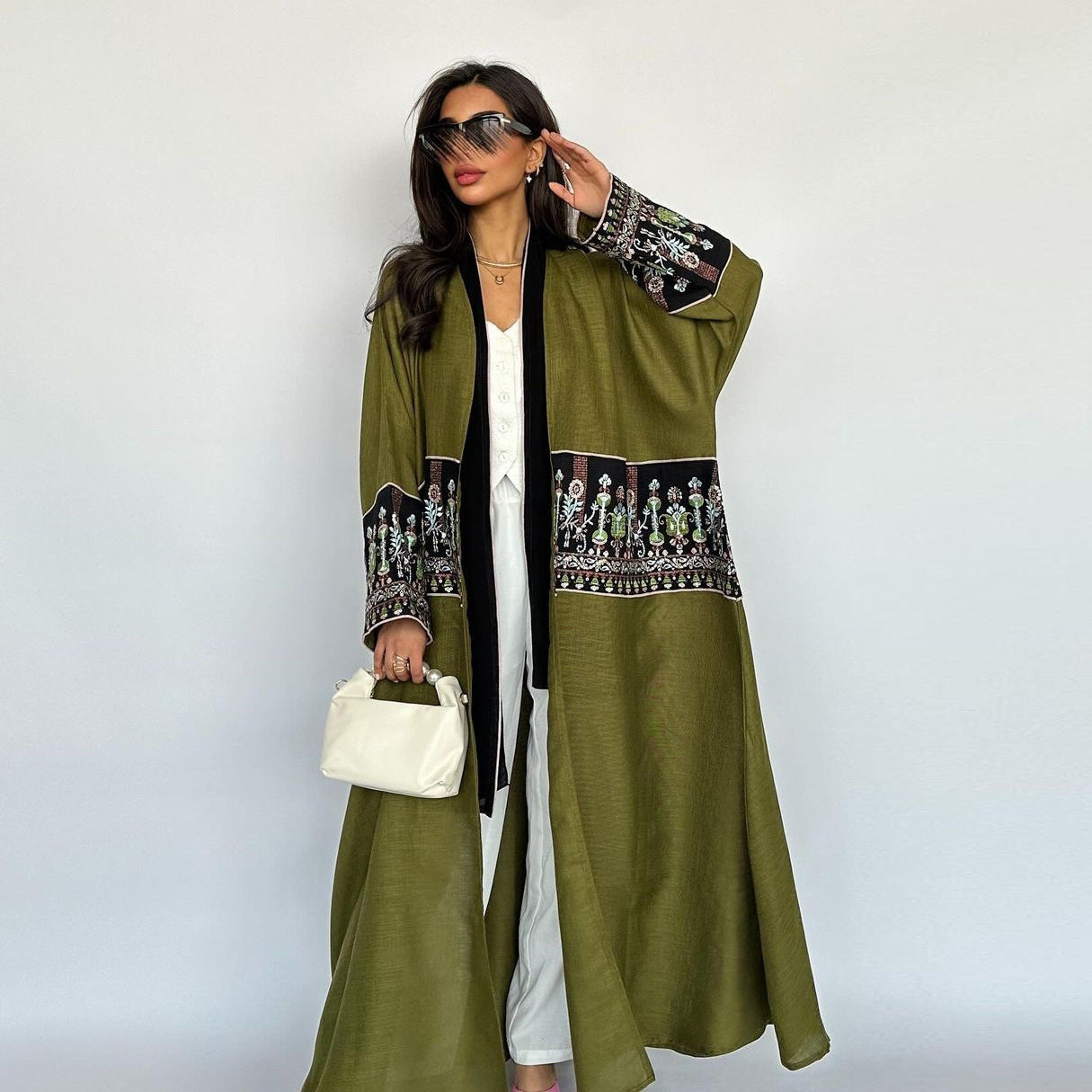 Graceful Long Open Front Abaya