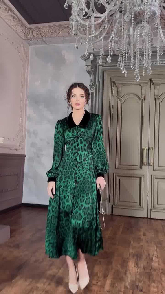 Women's Leopard Print Waist Print Dress