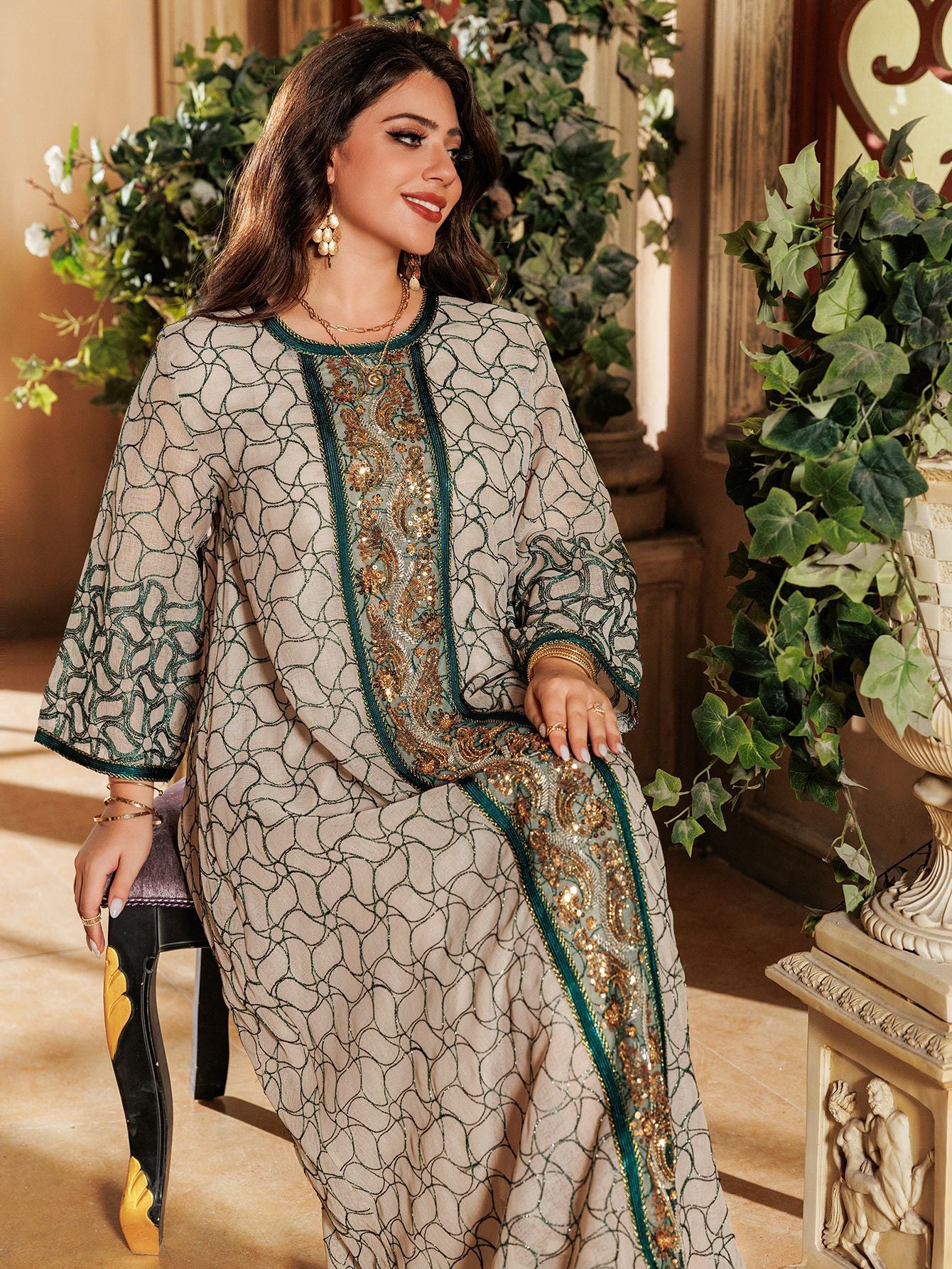 Beautiful Muslim Evening Party Dress - Green