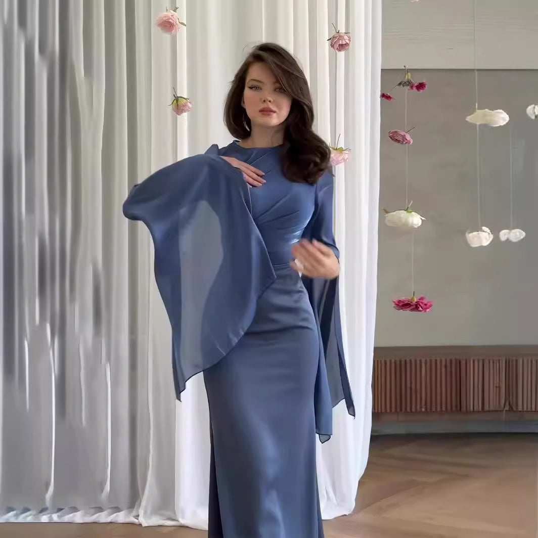 Women's Patchwork Satin Slim Dress