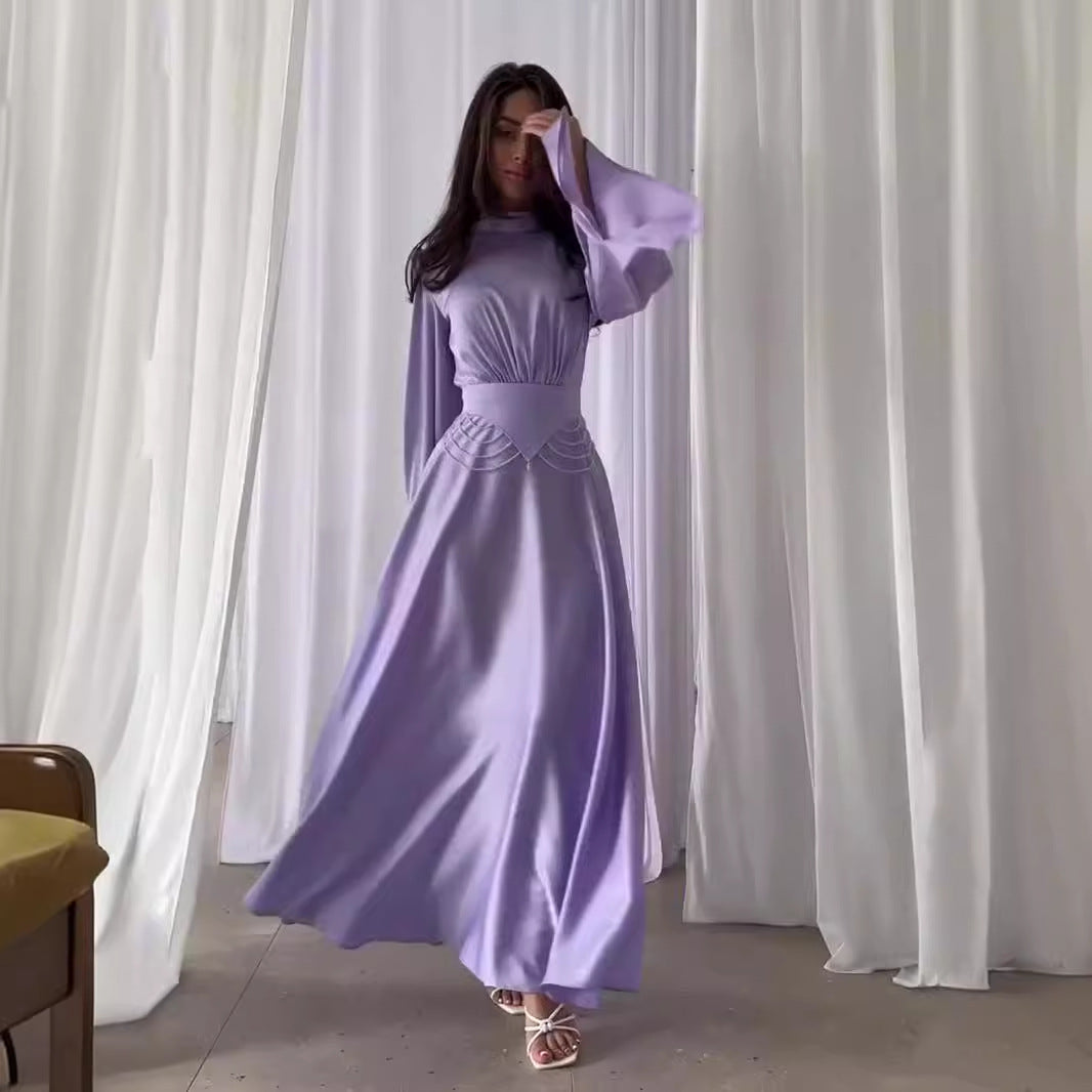 Women's Waist-cinching Long-sleeved Dresses