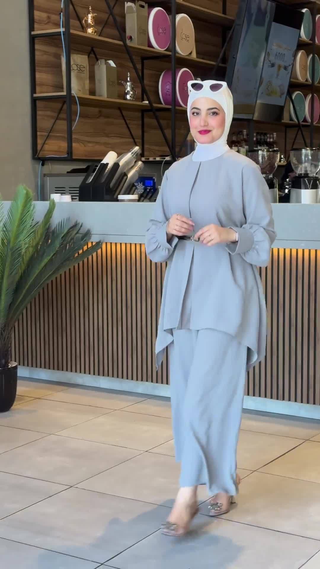 Women's Waist Cinched Bat Shirt Long-sleeved Solid Color Suit