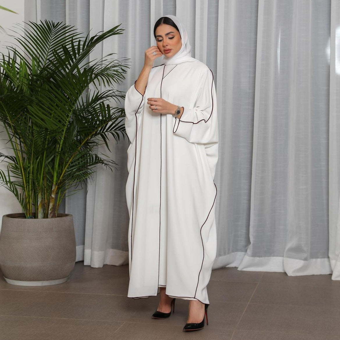Chic Open Front Abaya Dress