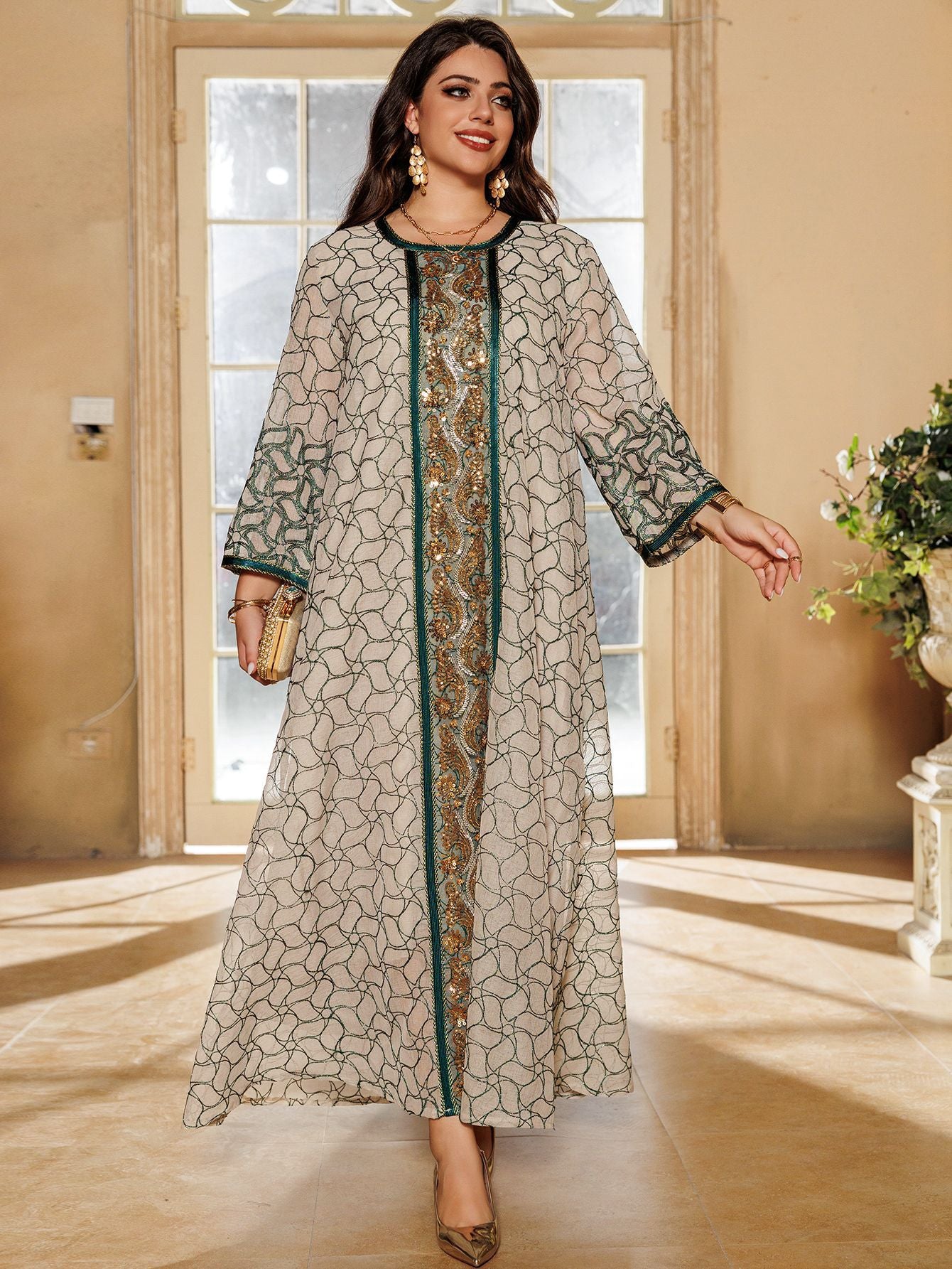 Beautiful Muslim Evening Party Dress - Green